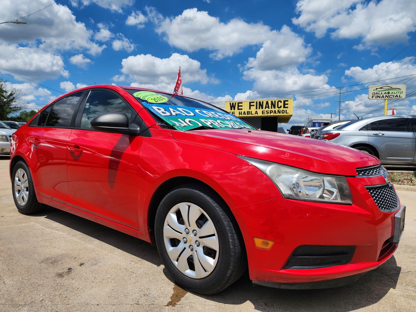 2014 RED Chevrolet Cruze LS (1G1PA5SH2E7) with an 1.8L L4 DOHC 16V FFV engine, 6-Speed Automatic transmission, located at 2660 S.Garland Avenue, Garland, TX, 75041, (469) 298-3118, 32.885551, -96.655602 - Welcome to DallasAutos4Less, one of the Premier BUY HERE PAY HERE Dealers in the North Dallas Area. We specialize in financing to people with NO CREDIT or BAD CREDIT. We need proof of income, proof of residence, and a ID. Come buy your new car from us today!! This is a very well cared for 2014 CH - Photo#1